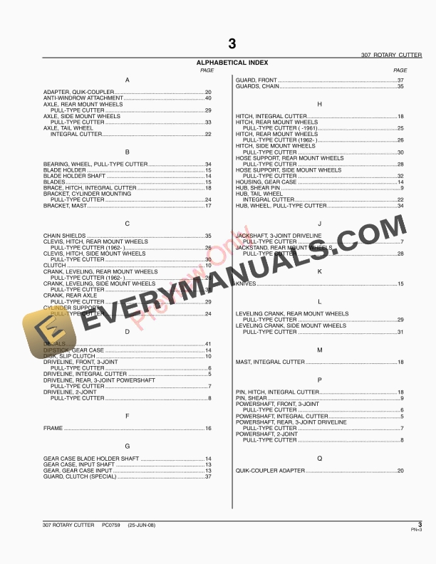John Deere 307 Rotary Cutter Parts Catalog PC0759 31MAY11 5