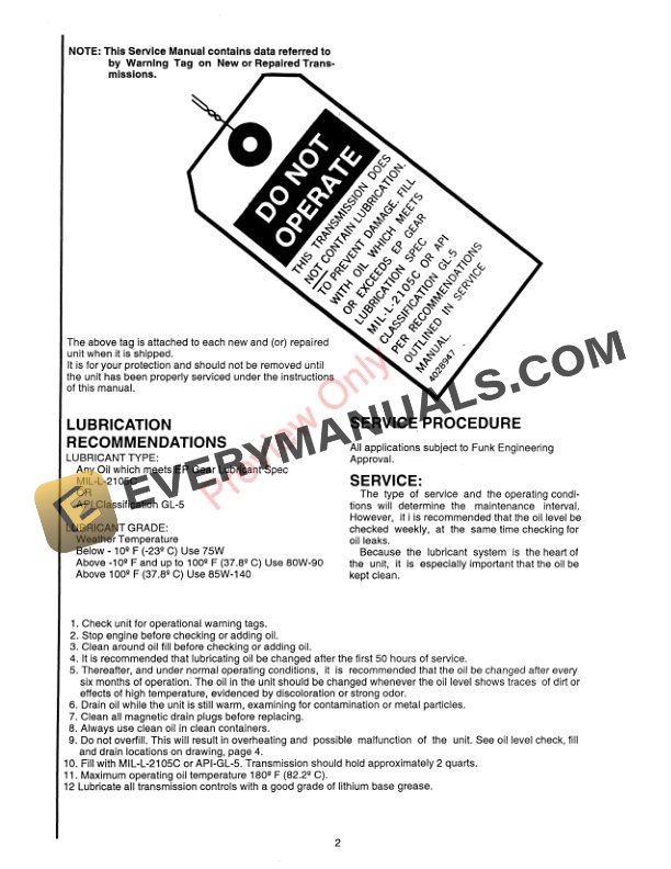 John Deere 31000 Four Speed Drop Mechanical Transmission Assembly Manual 4031955 01OCT97 2