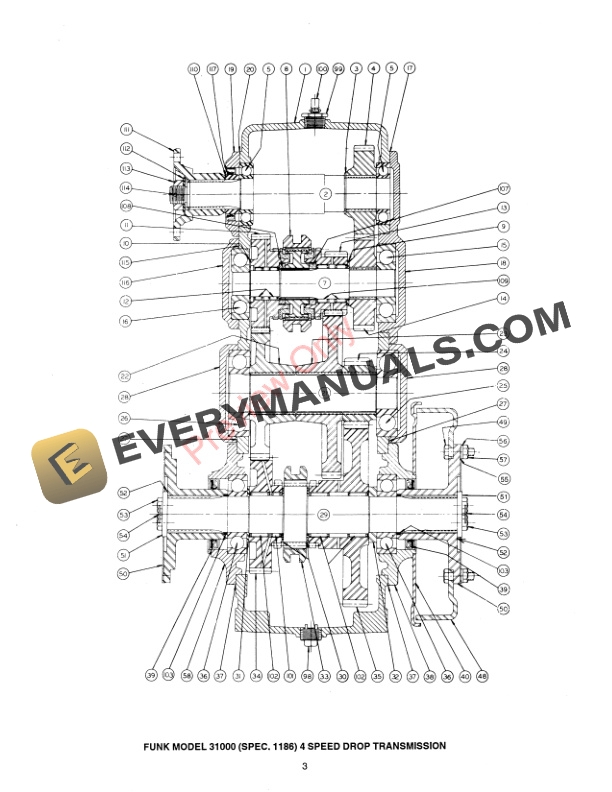 John Deere 31000 Four Speed Drop Mechanical Transmission Assembly Manual 4031955 01OCT97 3