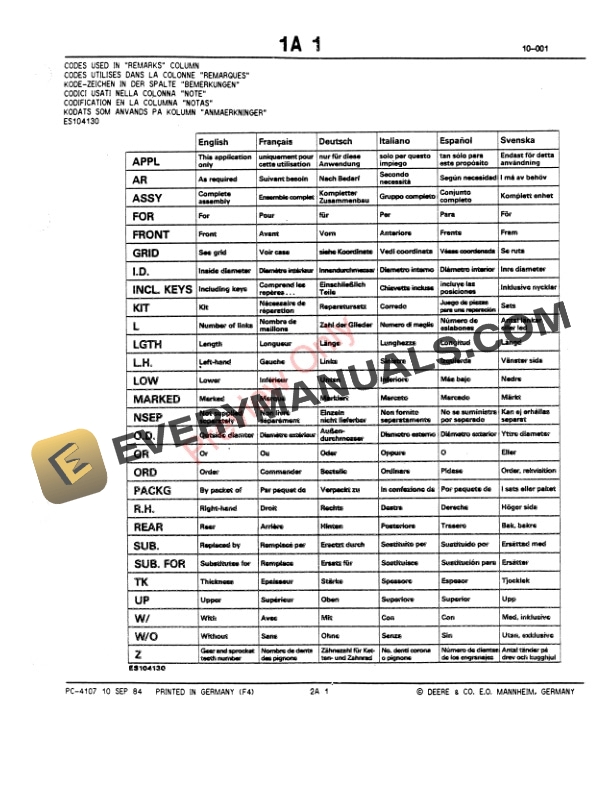 John Deere 3120 Tractor Parts Catalog PC4107 09MAY11 5 John Deere 3120 Tractor Parts Catalog PC4107 09MAY11-3