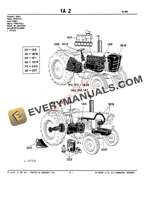 John Deere 3120 Tractor Parts Catalog PC4107 09MAY11 6 John Deere 3120 Tractor Parts Catalog PC4107 09MAY11-4