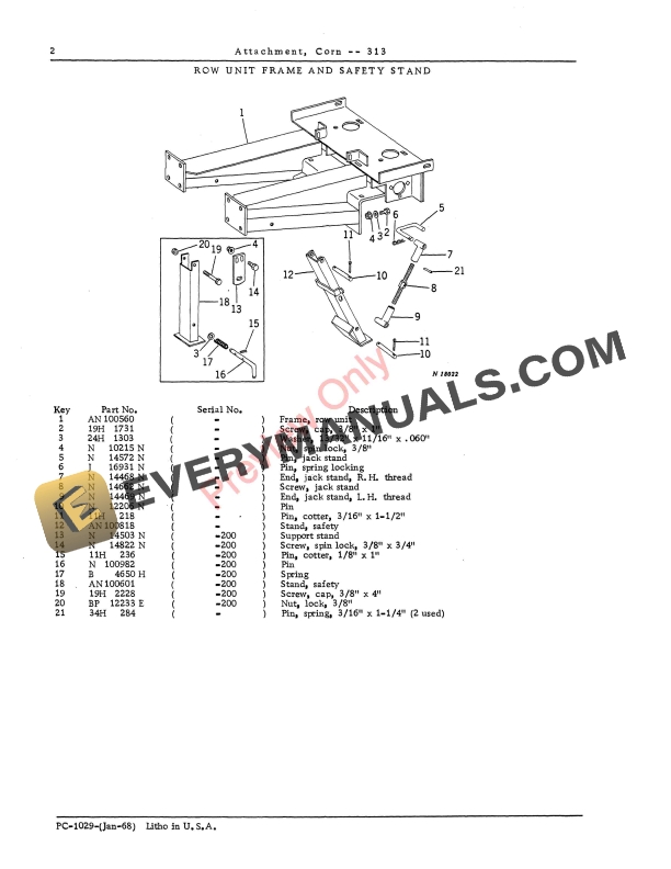 John Deere 313 Corn Attachment Parts Catalog PC1029 01JAN68 4