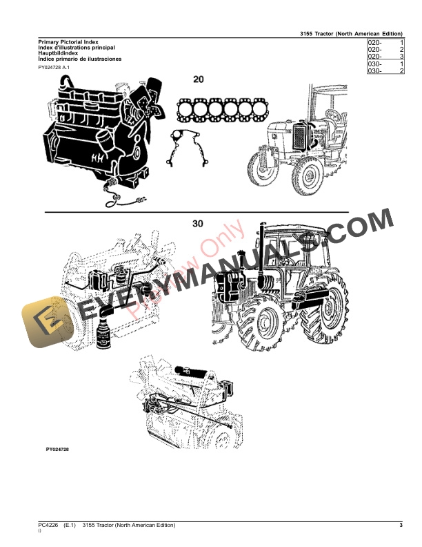 John Deere 3155 Tractor Parts Catalog PC4226 08AUG23 4 John Deere 3155 Tractor Parts Catalog PC4226 08AUG23-3