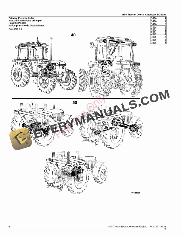 John Deere 3155 Tractor Parts Catalog PC4226 08AUG23 5 John Deere 3155 Tractor Parts Catalog PC4226 08AUG23-4