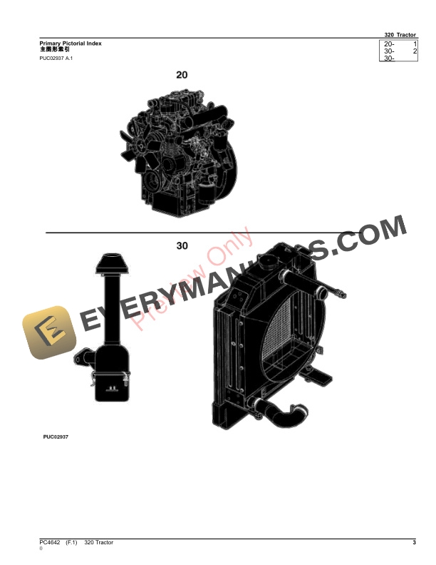 John Deere 320 Tractor Parts Catalog PC4642 05OCT20-3