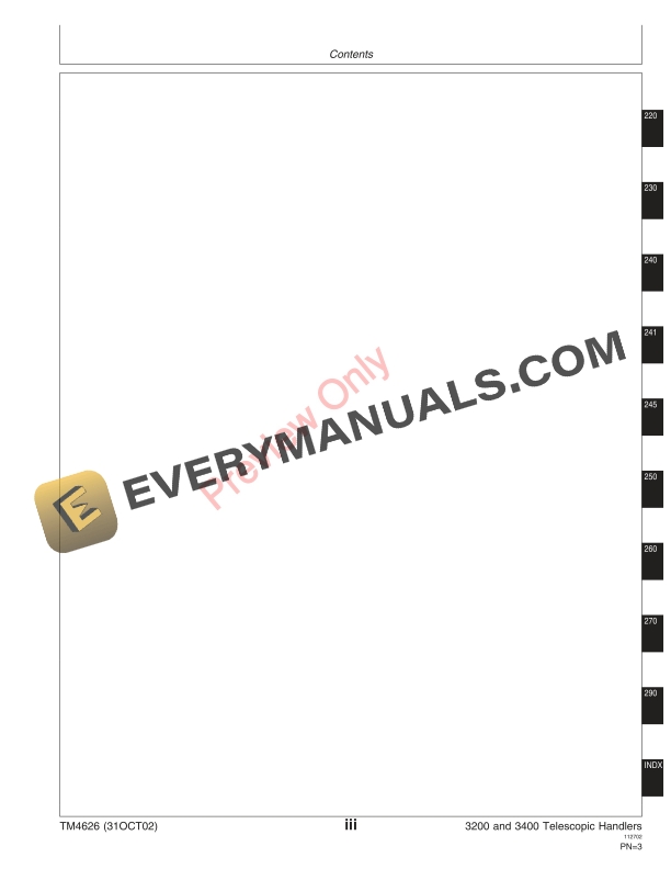 John Deere 3200 and 3400 Telescopic Handlers Technical Manual TM4626 31OCT02 5