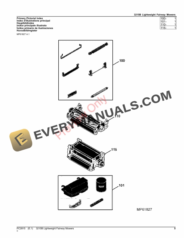 John Deere 3215B Lightweight Fairway Mowers Parts Catalog PC2815 16JUL23-5