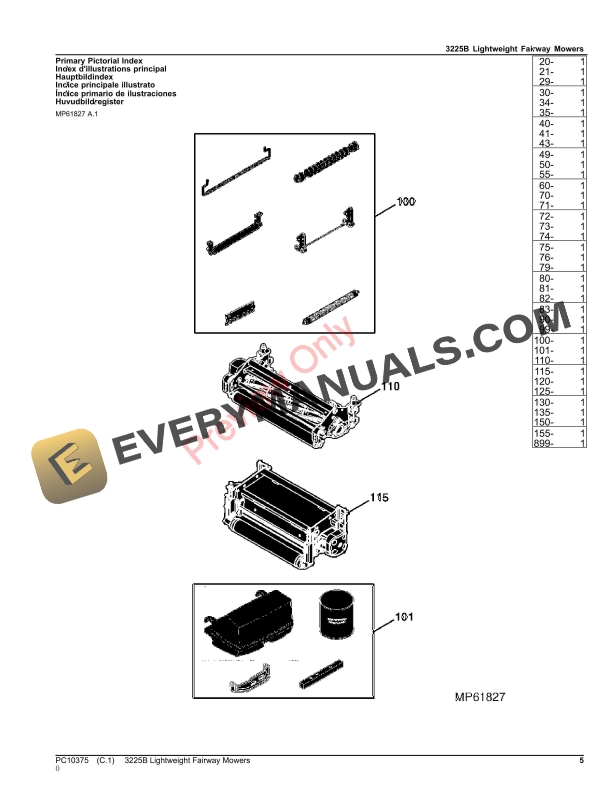 John Deere 3225B Lightweight Fairway Mowers Parts Catalog PC10375 18JUL23 5