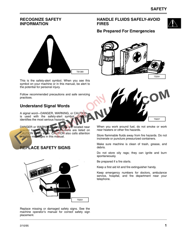 John Deere 325 and 345 Lawn and Garden Tractor Technical Manual TM1574 02FEB95 5
