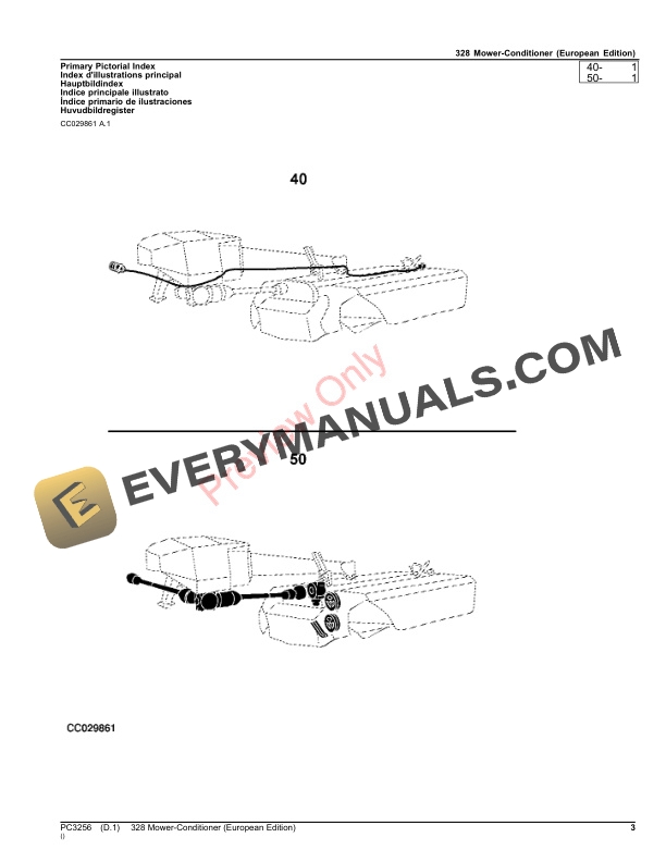 John Deere 328 Mower Conditioner Parts Catalog PC3256 15JUN23-3