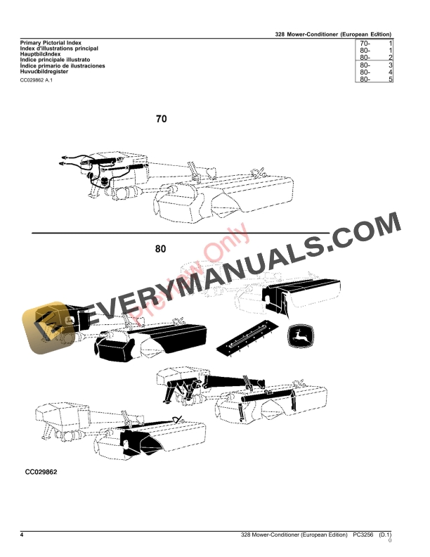 John Deere 328 Mower Conditioner Parts Catalog PC3256 15JUN23-4