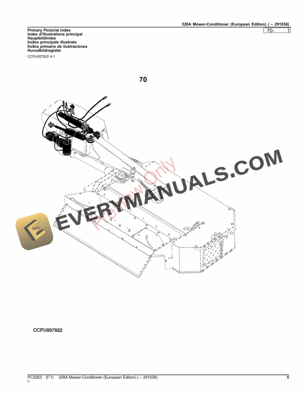 John Deere 328A Mower Conditioner ( 291019) Parts Catalog PC3263 19SEP23-5