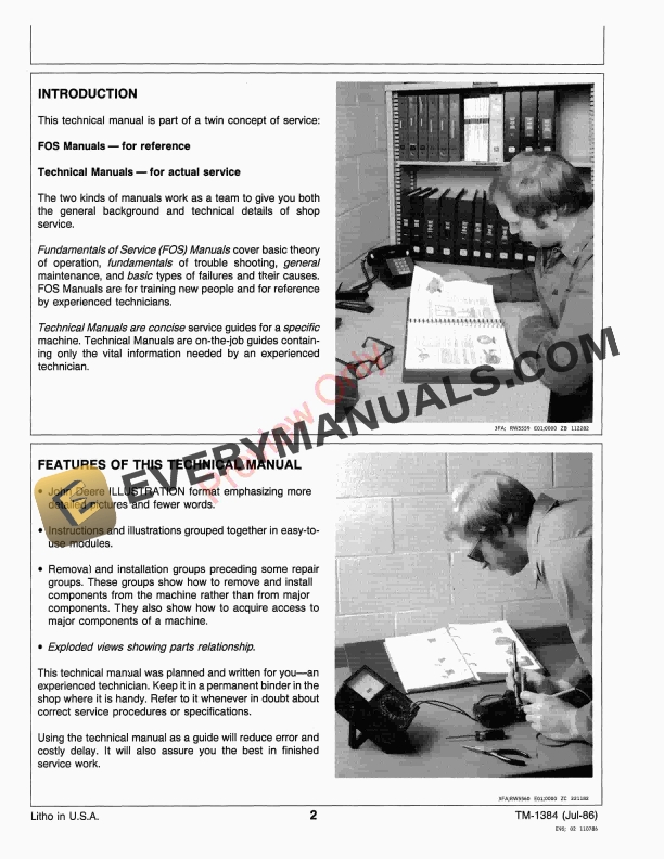 John Deere 330 Round Baler Technical Manual TM1384 01JUL86 4
