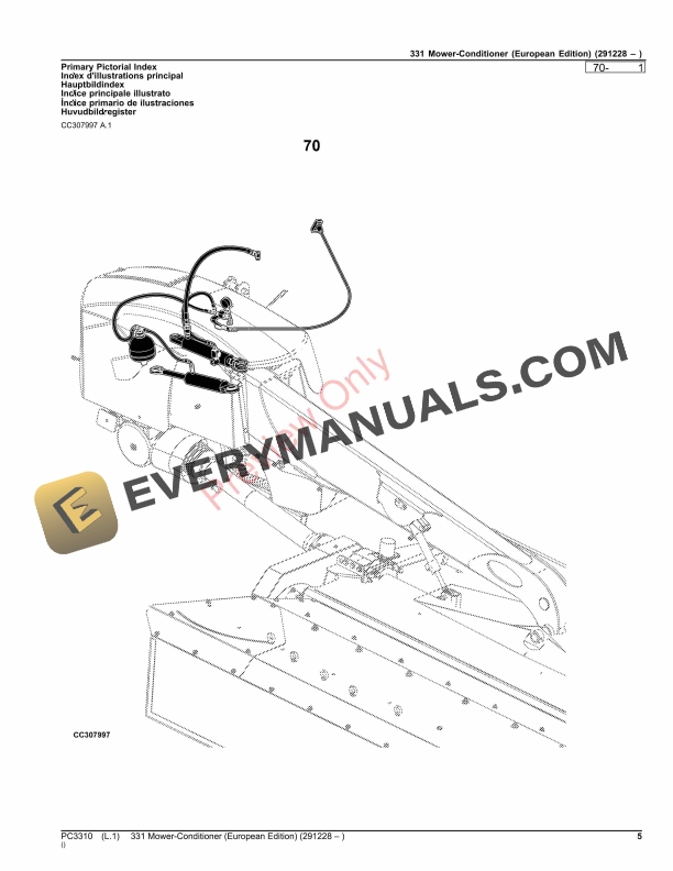 John Deere 331 Mower Conditioner ( 291020 ) Parts Catalog PC3310 28OCT23-5