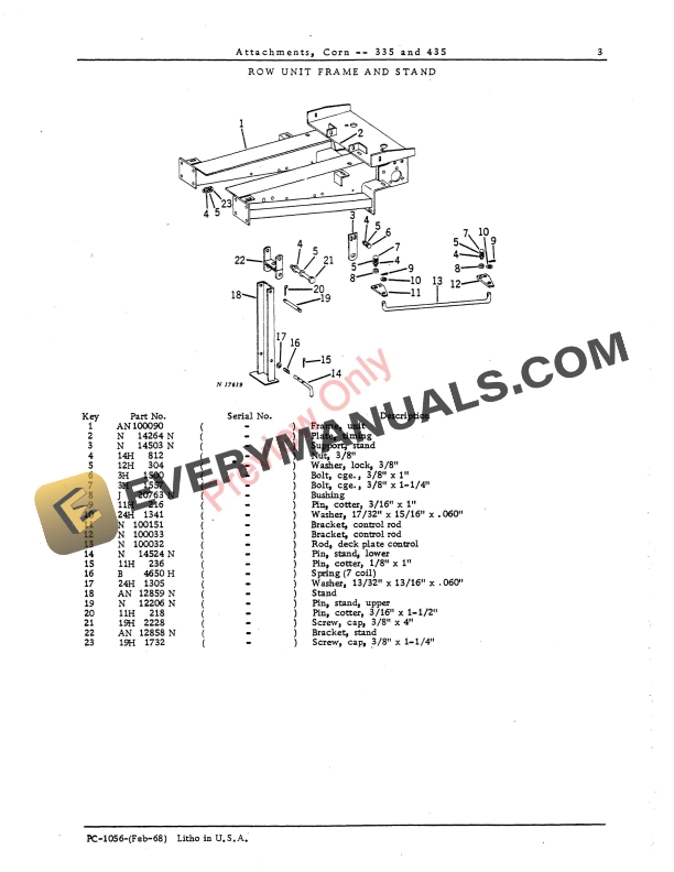 John Deere 335 435 Corn Attachments Parts Catalog PC1056 01JAN69 5