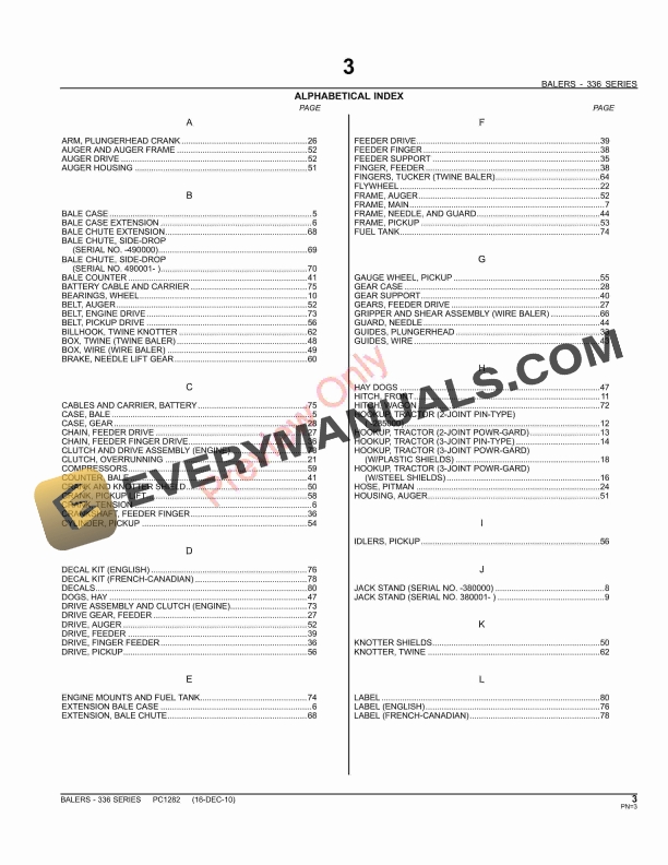 John Deere 336 Square Baler Parts Catalog PC1282 11MAY11-5