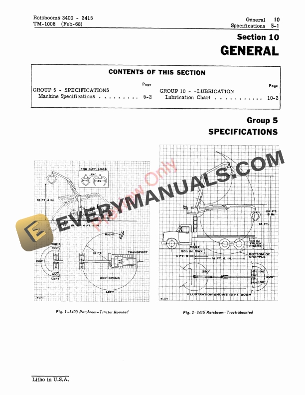 John Deere 3400 and 3415 RotoBooms Technical Manual TM1008 01FEB68 5