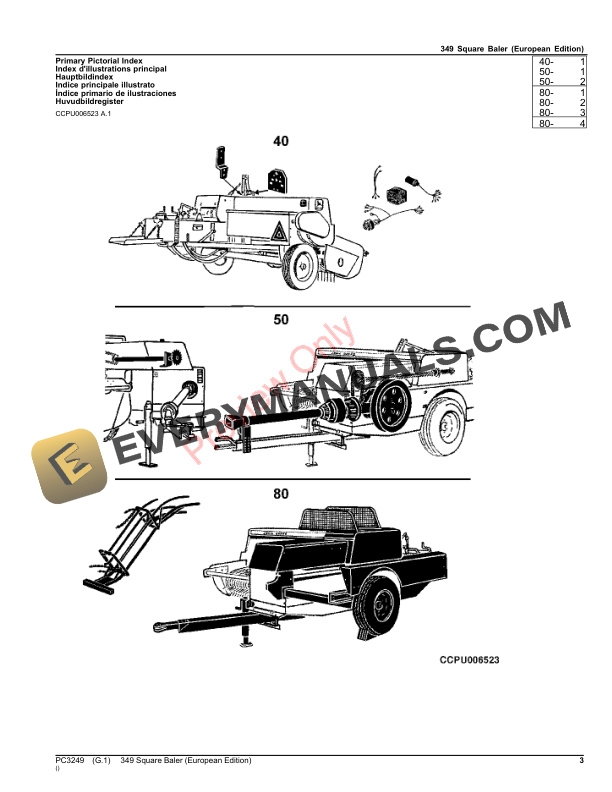 John Deere 349 Square Baler Parts Catalog PC3249 20SEP21-3