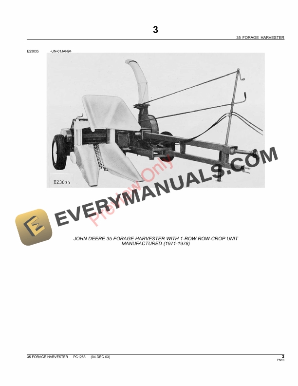 John Deere 35 Forage Harvester Parts Catalog PC1263 11MAY11-5