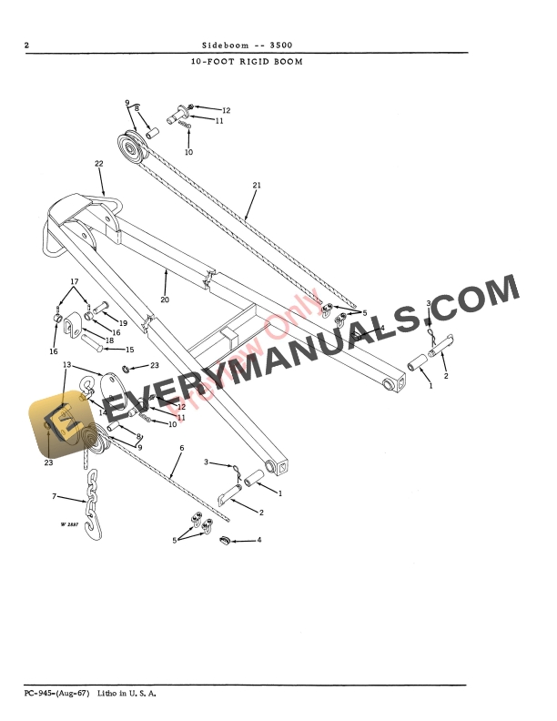 John Deere 3500 Sideboom Parts Catalog PC945 01AUG67-4