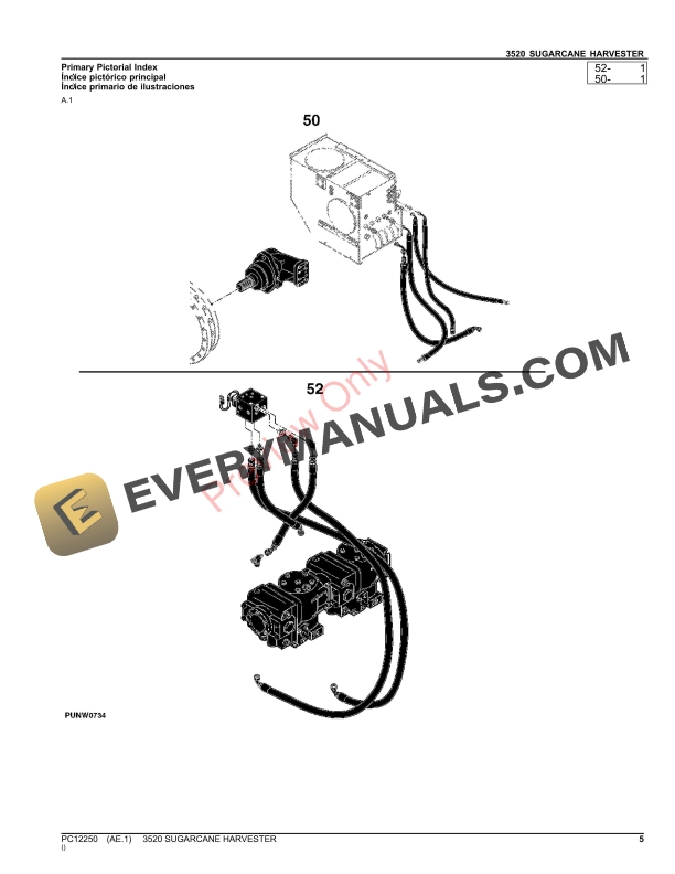 John Deere 3520 SUGARCANE HARVESTER Parts Catalog PC12250 15OCT23-5