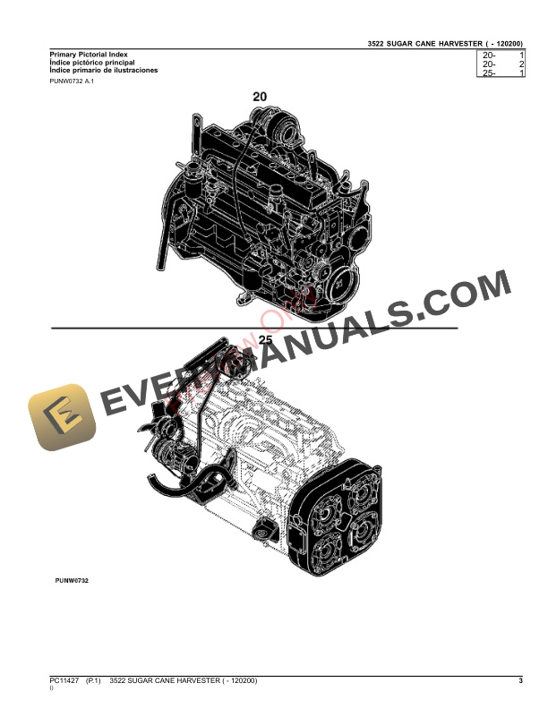 John Deere 3522 SUGAR CANE HARVESTER ( - 120200) Parts Catalog PC11427 08SEP23 4 John Deere 3522 SUGAR CANE HARVESTER 120200 Parts Catalog PC11427 08SEP23 3
