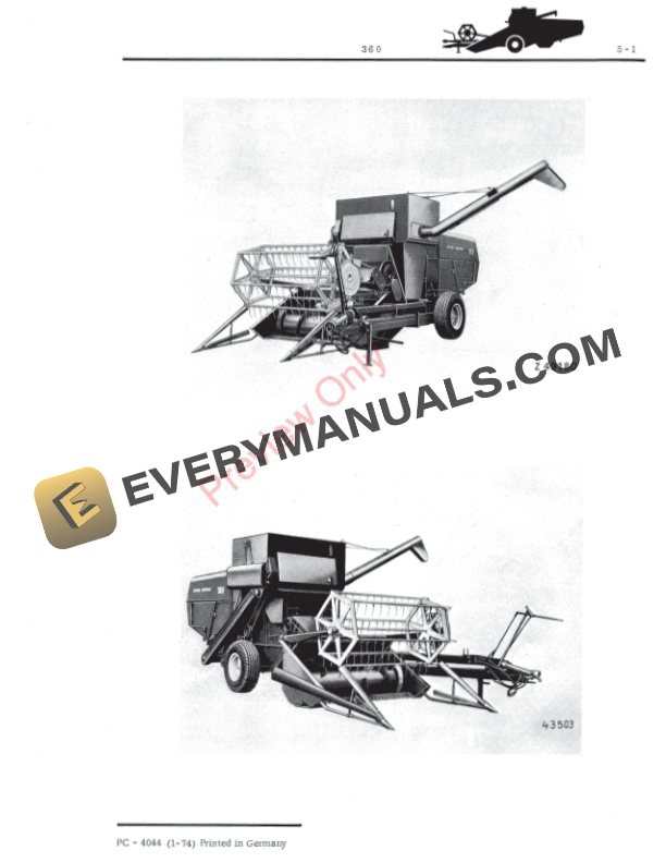 John Deere 360 Combines Parts Catalog PC4044 01JAN74-3