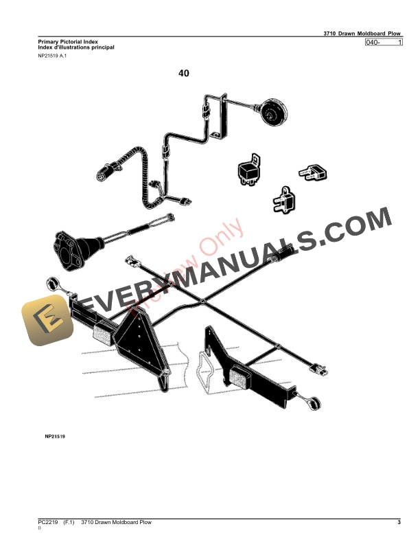 John Deere 3710 Drawn Moldboard Plow Parts Catalog PC2219 06AUG23-3