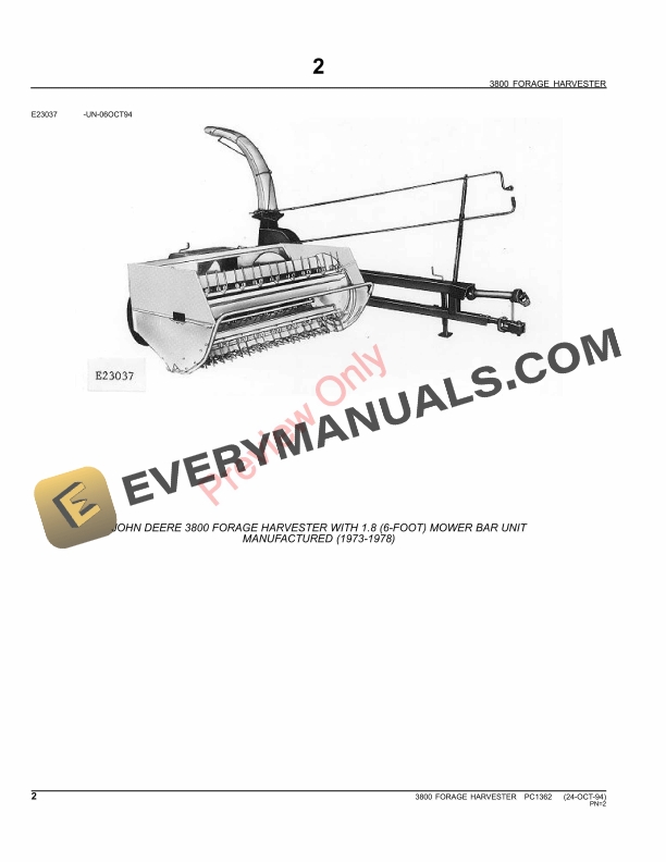 John Deere 3800 Forage Harvester Parts Catalog PC1362 11MAY11-4
