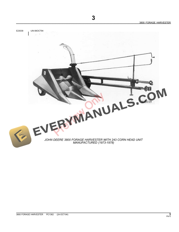 John Deere 3800 Forage Harvester Parts Catalog PC1362 11MAY11-5