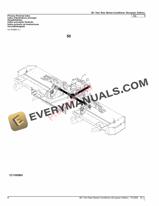 John Deere 381 Twin Rear Mower Conditioner Parts Catalog PC3264 15JUN23-4
