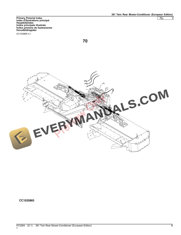 John Deere 381 Twin Rear Mower Conditioner Parts Catalog PC3264 15JUN23-5