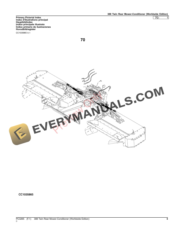 John Deere 388 Twin Rear Mower Conditioner Parts Catalog PC3265 18JUN23-5