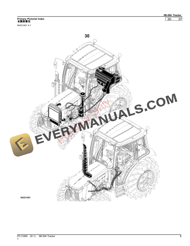 John Deere 3B-504 Tractor Parts Catalog PC13385 19JUL21-3
