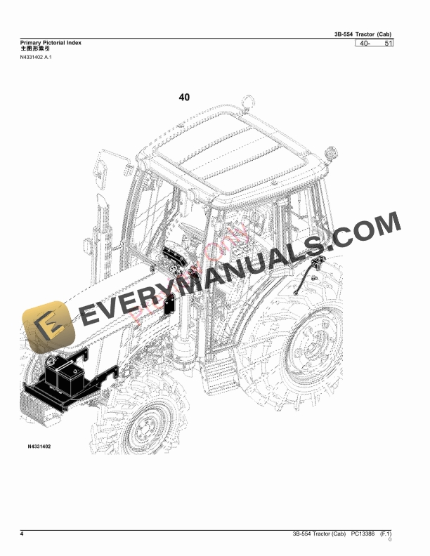 John Deere 3B-554 Tractor (Cab) Parts Catalog PC13386 19JUL21-4