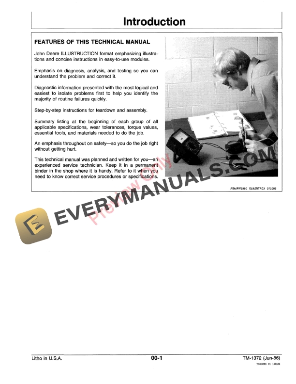 John Deere 4000 and 5000 PORTABLE GENERATOR Technical Manual TM1372 01JUL86 5