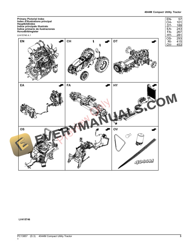 John Deere 4044M Compact Utility Tractor Parts Catalog PC13857 11AUG22-3