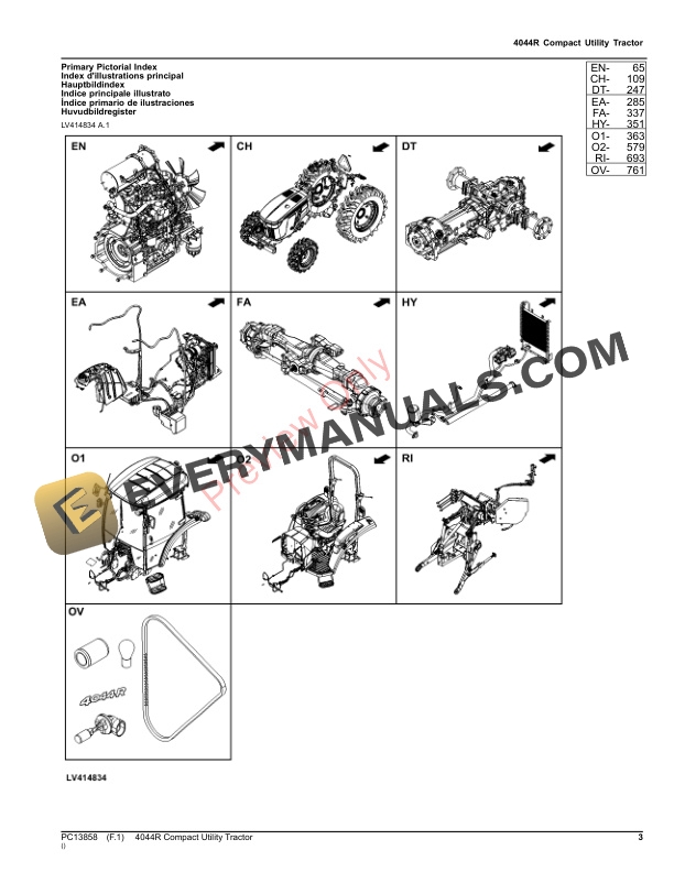 John Deere 4044R Compact Utility Tractor Parts Catalog PC13858 12NOV23-3