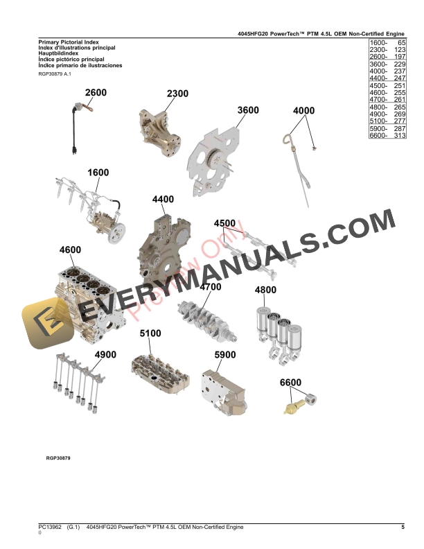 John Deere 4045HFG20 PowerTech PTM 4.5L OEM Non-Certified Engine Parts Catalog PC13962 30SEP23 6 John Deere 4045HFG20 PowerTech PTM 4.5L OEM Non-Certified Engine Parts Catalog PC13962 30SEP23-5