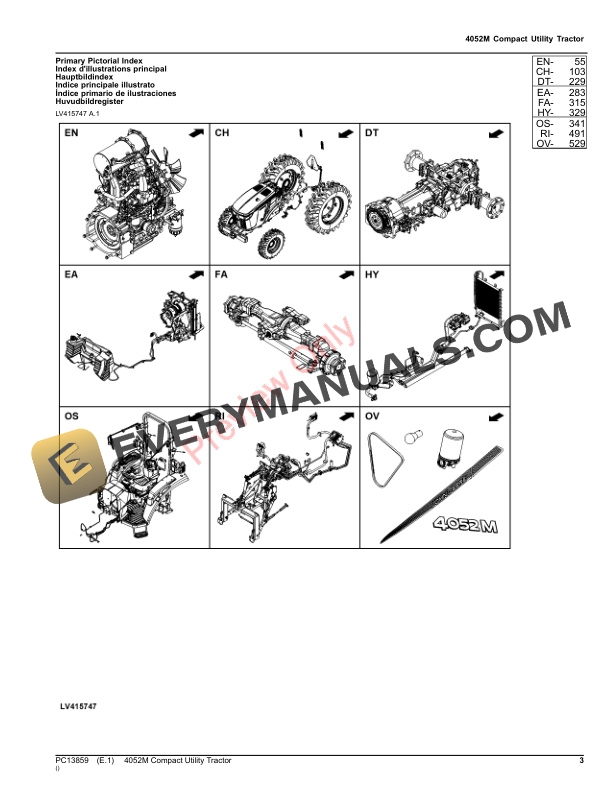 John Deere 4052M Compact Utility Tractor Parts Catalog PC13859 19NOV23-3