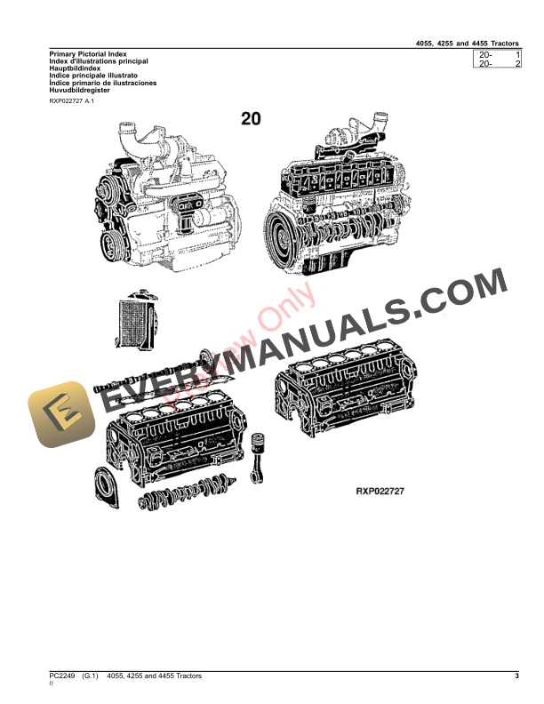 John Deere 4055, 4255, 4455 TRACTORS Parts Catalog PC2249 10SEP26-3