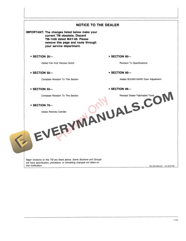 John Deere 4055, 4255, 4455 Tractors Technical Manual TM1458 17OCT90 5 John Deere 4055 4255 4455 Tractors Technical Manual TM1458 17OCT90 3