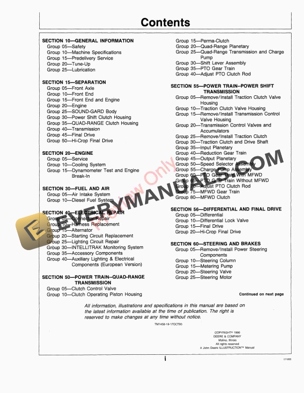 John Deere 4055, 4255, 4455 Tractors Technical Manual TM1458 17OCT90 7 John Deere 4055 4255 4455 Tractors Technical Manual TM1458 17OCT90 5