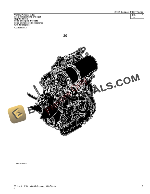 John Deere 4066R Compact Utility Tractor Parts Catalog PC12013 21SEP23-3