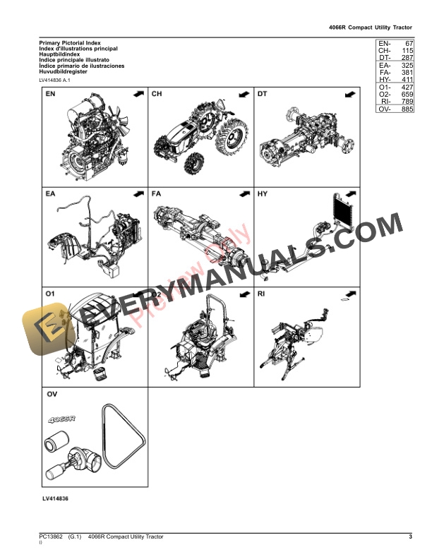 John Deere 4066R Compact Utility Tractor Parts Catalog PC13862 12NOV23-3