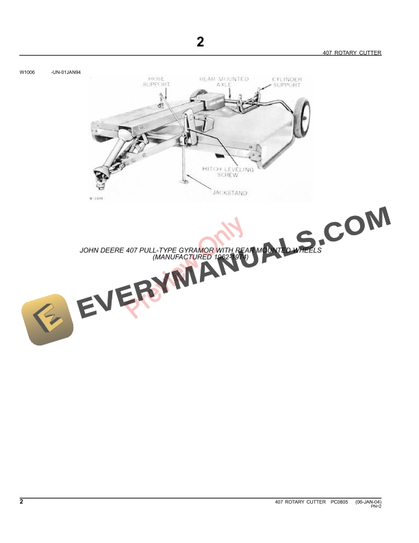 John Deere 407 Rotary Cutter Parts Catalog PC0805 31MAY11 4