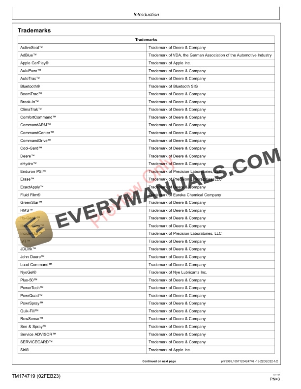 John Deere 410R 412R and 612R Self Propelled Sprayer Diagnostic Technical Manual TM174719 02FEB23 3