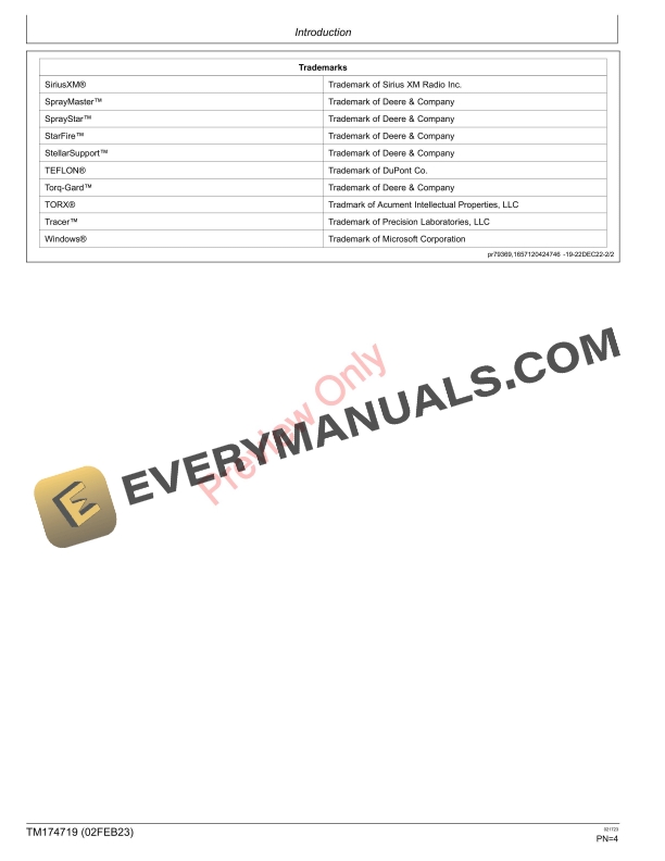 John Deere 410R 412R and 612R Self Propelled Sprayer Diagnostic Technical Manual TM174719 02FEB23 4