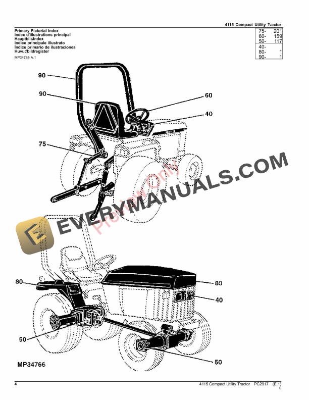 John Deere 4115 COMPACT UTILITY TRACTOR Parts Catalog PC2917 03APR23-4
