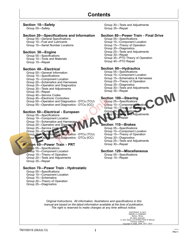 John Deere 4120 (610001-) and 4320 (620001 Component Technical Manual TM105019 09JUL13 11 John Deere 4120 610001 and 4320 620001 Component Technical Manual TM105019 09JUL13 3
